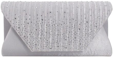 Pu Leer Vrouwen Schoudertas Vrouwelijke Portemonnee Diamanten Handtassen Meisje Mini Crossbody Tas Vintage Kleine Mini Flap Bolsos Grijs