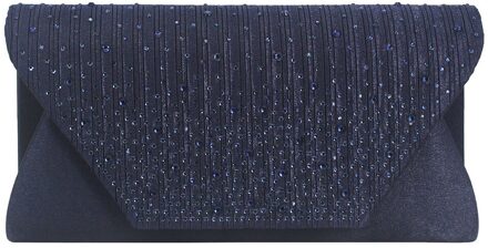 Pu Leer Vrouwen Schoudertas Vrouwelijke Portemonnee Diamanten Handtassen Meisje Mini Crossbody Tas Vintage Kleine Mini Flap Bolsos marine