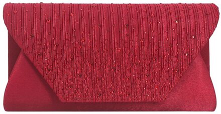 Pu Leer Vrouwen Schoudertas Vrouwelijke Portemonnee Diamanten Handtassen Meisje Mini Crossbody Tas Vintage Kleine Mini Flap Bolsos Rood