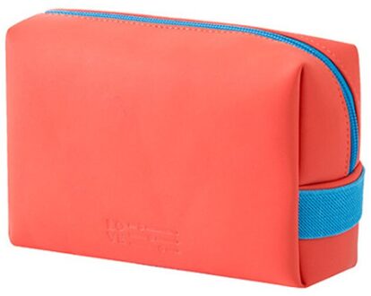 Pu Rits Cosmetische Tas Mode Vrouwelijke Reizen Make Pouch Draagbare Toilettas Opbergtas Snoep Kleur Waterdichte Tote Pocket Oranje