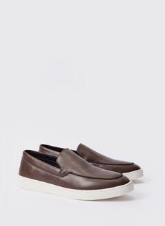 Pu Slip On Loafer In Brown, Brown - 42