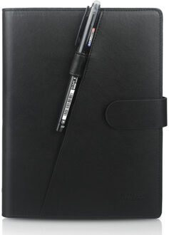 PU Smart Uitwisbare Notebook Papier Herbruikbare Draagbare Lederen Cover Notebook Cloud Storage Met Doek En Uitwisbare Pen (Zwart)