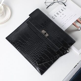 Pu Waterdichte Notebook Tas Draagbare Documenten Ipad Liner Pouch Office Business Opslag Handtas Briefpapier Organiseren Accessoires zwart