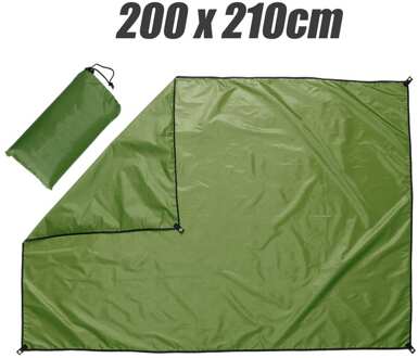 PU3000 vochtbestendige Mat/Tent Strand Zon Onderdak Tarp Waterdichte Tent Schaduw Ultralight UV Tuin Luifel Luifel Zonnescherm outdoor 2.1x2m leger groen