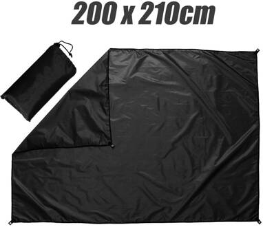 PU3000 vochtbestendige Mat/Tent Strand Zon Onderdak Tarp Waterdichte Tent Schaduw Ultralight UV Tuin Luifel Luifel Zonnescherm outdoor 2.1x2m zwart