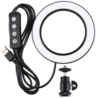 PU378 6.2 Inch 16 Cm Usb 3 Modes Dimbare Led Ring Vlogging Fotografie Video Verlichting Met Koude Schoen Statief Bal hoofd