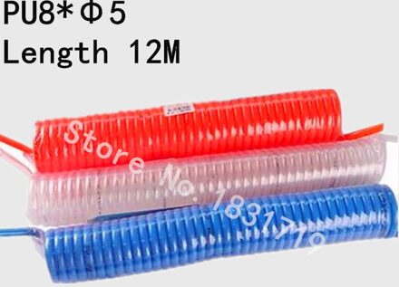 PU8 * 5 voorjaar buis tubing OD 8 X tubing OD 5 Spiraal luchtslang PU8X5 Telescopische PU0805 Lengte 12 m Blauw