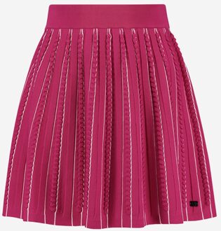 Puck fijngebreide minirok met structuur Fuchsia - 34