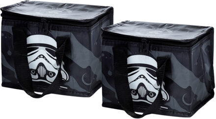 Puckator 2x Stuks Kleine lunch koeltas - Stormtrooper print - 21 x 16 x 14 cm - 4,7 liter - Koeltas Multikleur