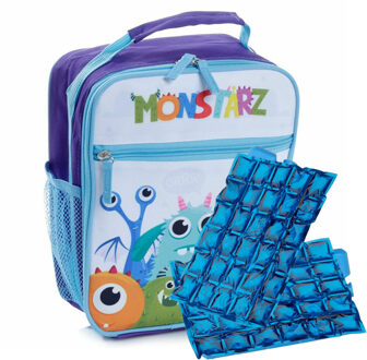 Puckator Draagbare lunch koeltas met 2x flexibel koelelement - Monstarz print - 5,8 liter