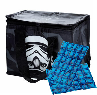 Puckator Kleine lunch koeltas met 2x flexibel koelelement - Stormtrooper print - 4,4 liter