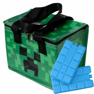 Puckator Kleine lunch koeltas met 2x koelelement - Minecraft print - 4,4 liter - Koeltas Multikleur