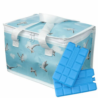 Puckator Kleine lunch koeltas met 2x koelelement - Zeemeeuw print - 11,6 liter - Koeltas Multikleur