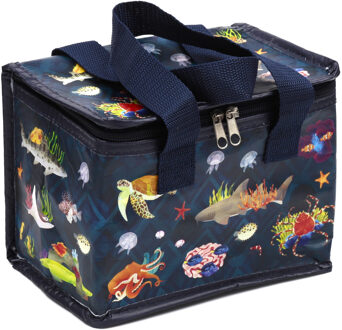 Puckator Kleine lunch koeltas - Sealife Kingdom print - 20 x 15 x 14 cm - 4,7 liter