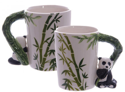 Puckator Koffiemok panda beer - 2x - met ornament - 280 ML - drinkbeker - dieren thema