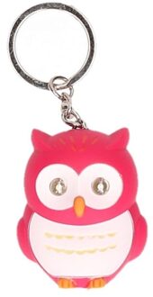 Puckator Oplichtende uil sleutelhanger roze
