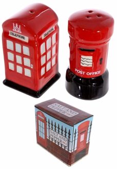 Puckator peper en zout setje - Engeland thema - keramiek - telefooncel/brievenbus Multi