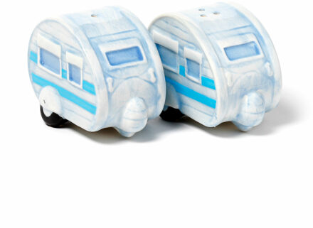 Puckator Peper en zout stel - vakantie caravans - keramiek Blauw