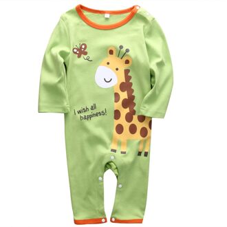 Pudcoco Baby Jongens Rompertjes Lange Mouw Rompertjes Voor Baby Olifant Print Katoen Unisex B / 12m