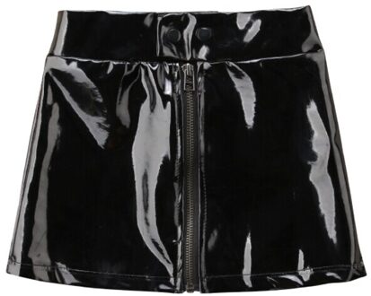 Pudcoco Peuter Baby Meisjes Cool Rits Rok Pailletten PU Lederen Mini Rok Outfits Zomer Bling Kleding zwart / 3T