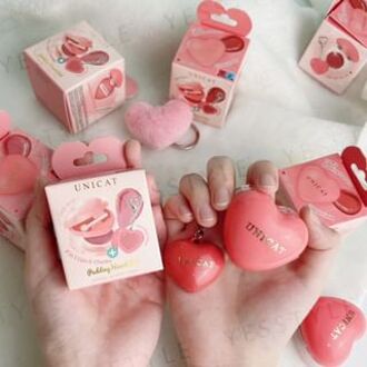 Pudding Heart Pot 2 in 1 Lips & Cheeks Blush Gentle Peach