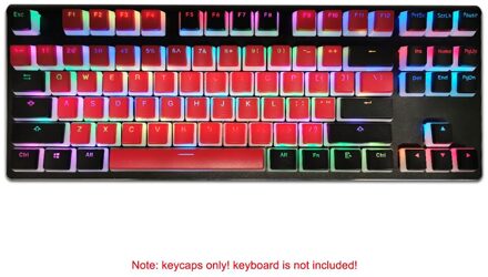 Pudding Keycaps Double Shot Backlit 104 Keycaps Set Met Puller Compatibel Met Cherry Mx Mechanische Toetsenbord Black & Red rood