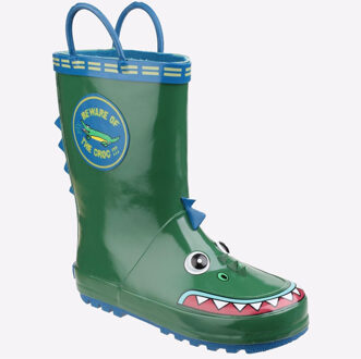 Puddle Rubber Krokodil Wellington Laarzen Groen - EU 32 / UK 13