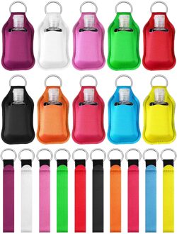 Puezokly 30Ml Handdesinfecterend Sleutelhanger Houder Reizen Fles Hervulbare Containers Flip Cap Herbruikbare Flessen Met Sleutelhanger Carrier 10reeks