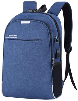 Puimentiua Rugzak Laptop Rugzak Usb Opladen Backbag Reizen Daypacks Mannelijke School Vacature Rugzak Diefstal Mochila Boekentas blauw