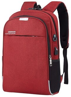 Puimentiua Rugzak Laptop Rugzak Usb Opladen Backbag Reizen Daypacks Mannelijke School Vacature Rugzak Diefstal Mochila Boekentas rood