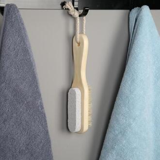 Puimsteen Voet Massage Borstel Voeten Scrubben Remover Scrubber Tool Houten Bad Douche Brush Natuurlijke Handvat Borstel