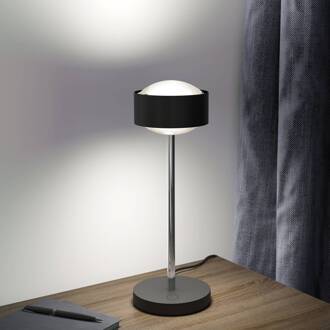 Puk! 120 Eye Table LED, lenzen mat, zwart/chroom mat zwart, chroom