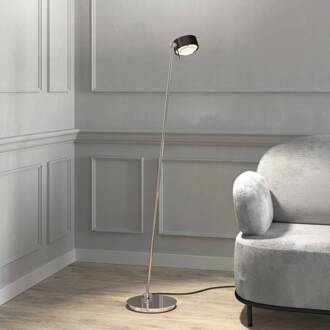 Puk! 120 Floor LED lenzen helder/mat, bruin/chroom donkerbruin, chroom