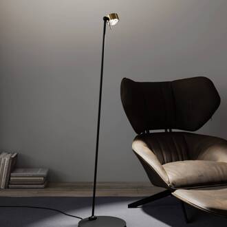 Puk! 80 Floor LED lenzen helder/mat messing/zwart messing geborsteld, mat zwart