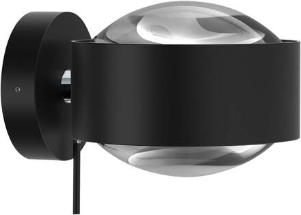 Puk Maxx Wall+ LED-lenzen helder, matzwart/chroom matzwart, chroom, transparant