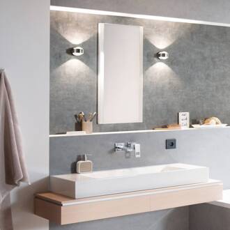 Puk Mini Wand LED 2x8W Lenzen helder, chroom chroom, helder