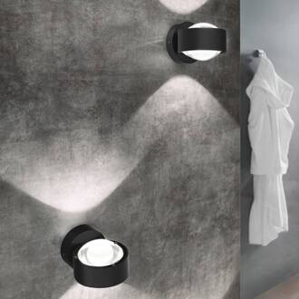 Puk Mini Wand LED 2x8W lenzen helder, zwart mat matzwart, transparant