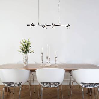 PUK QUARTETT hanglamp, chroom helder, wit mat