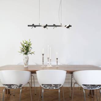 PUK QUARTETT hanglamp, mat chroom helder, wit mat