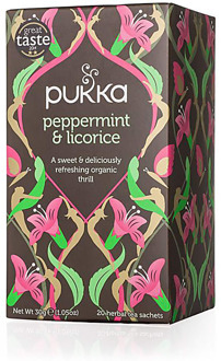 Pukka Peppermint & Licorice Bio Thee 20 zakjes