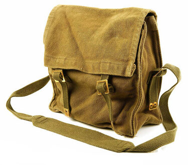 Pukkel schoudertas Army - legergroen - canvas - 25 x 24 x 10 cm