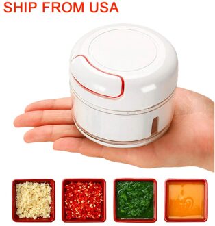 Pull Knoflook/Ui Chopper Crusher Press Handleiding Voedsel Cutter Processor Voor Fruit Groenten Vlees Keuken Tool Mini Voedsel Chopper 2 packs