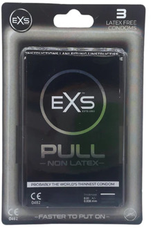 Pull Latexvrije Condooms Met Strip 3 stuks Transparant - 56 (omtrek 11,5-12 cm)