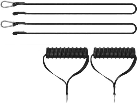Pulley System Cable Anti-Tear Resistance Bands Set Fitness Gym Equipment Exercise Pull Rope Home Elastic Training zwart