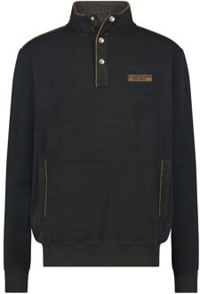 Pullover Buttons Waffle Rib Antra  4XL Grijs