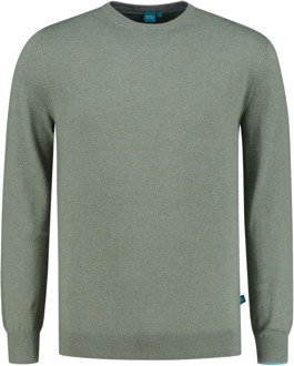 Pullover Crewneck Green Melange   L Groen