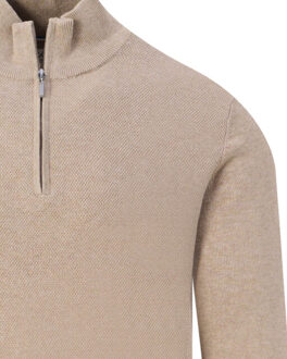 Pullover half zip Beige - XXXL