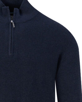 Pullover half zip Blauw - XL