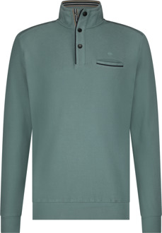 Pullover Half Zip Jacquard Mint Green  5XL Groen