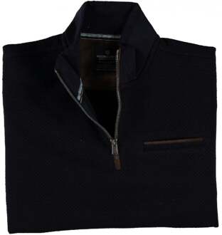 Pullover High Class With Suede Navy  XL